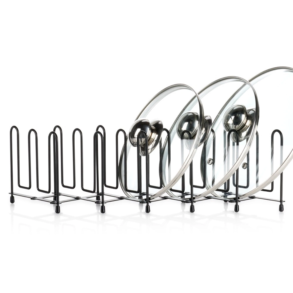 Orion metalinis juodas reguliuojamas stovas dangčiams ir lėkštėms 8-74 cm