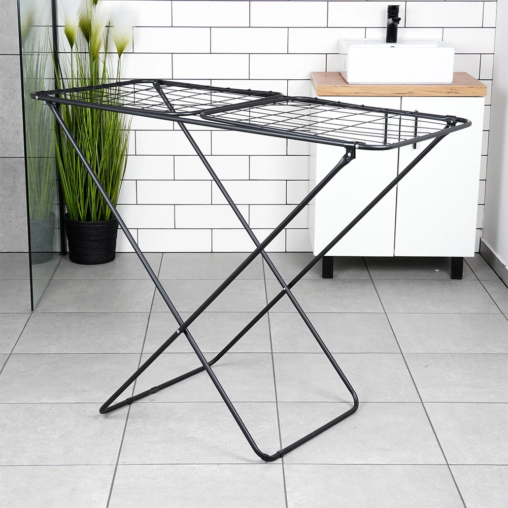 Drabužių džiovyklė vilde 181 cm, sulankstoma, metalinė, juoda