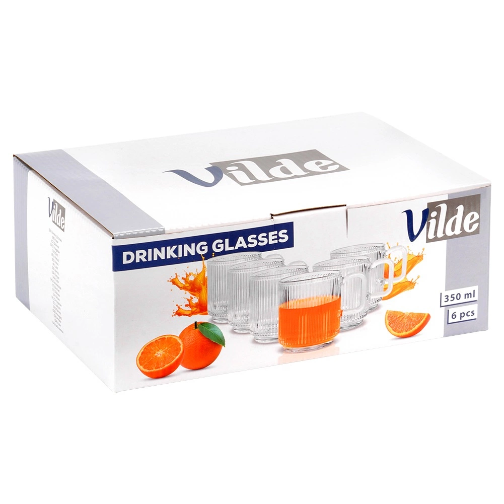 Stiklinės vilde 350 ml su rankena, 6 vnt.