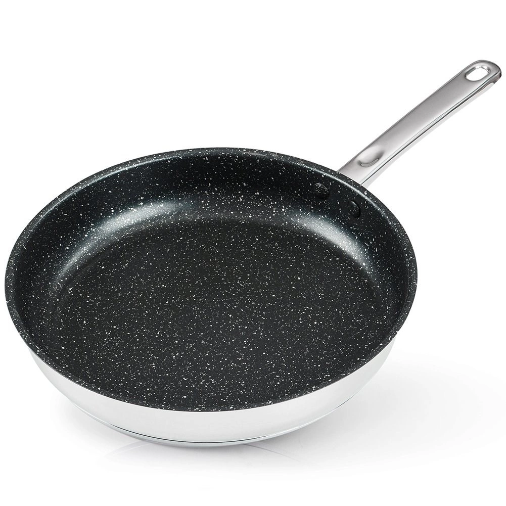 Keptuvė vilde 28 cm poliruoto plieno su granito danga