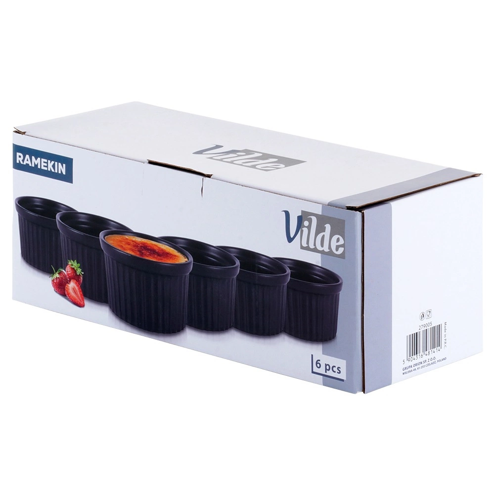 Keramikinės juodos kepimo formelės vilde 260 ml, 6 vnt.