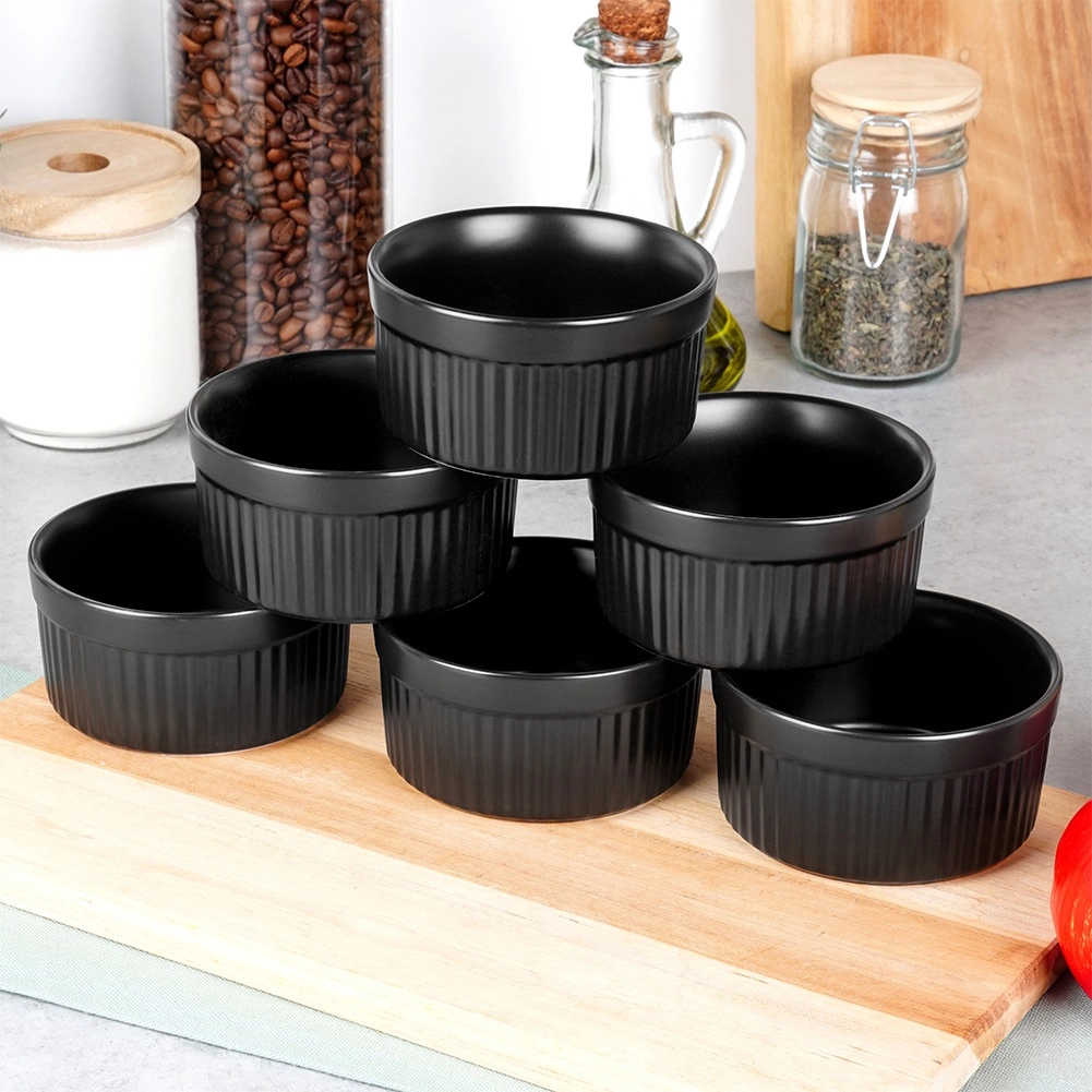 Keramikinės juodos kepimo formelės vilde 260 ml, 6 vnt. 1