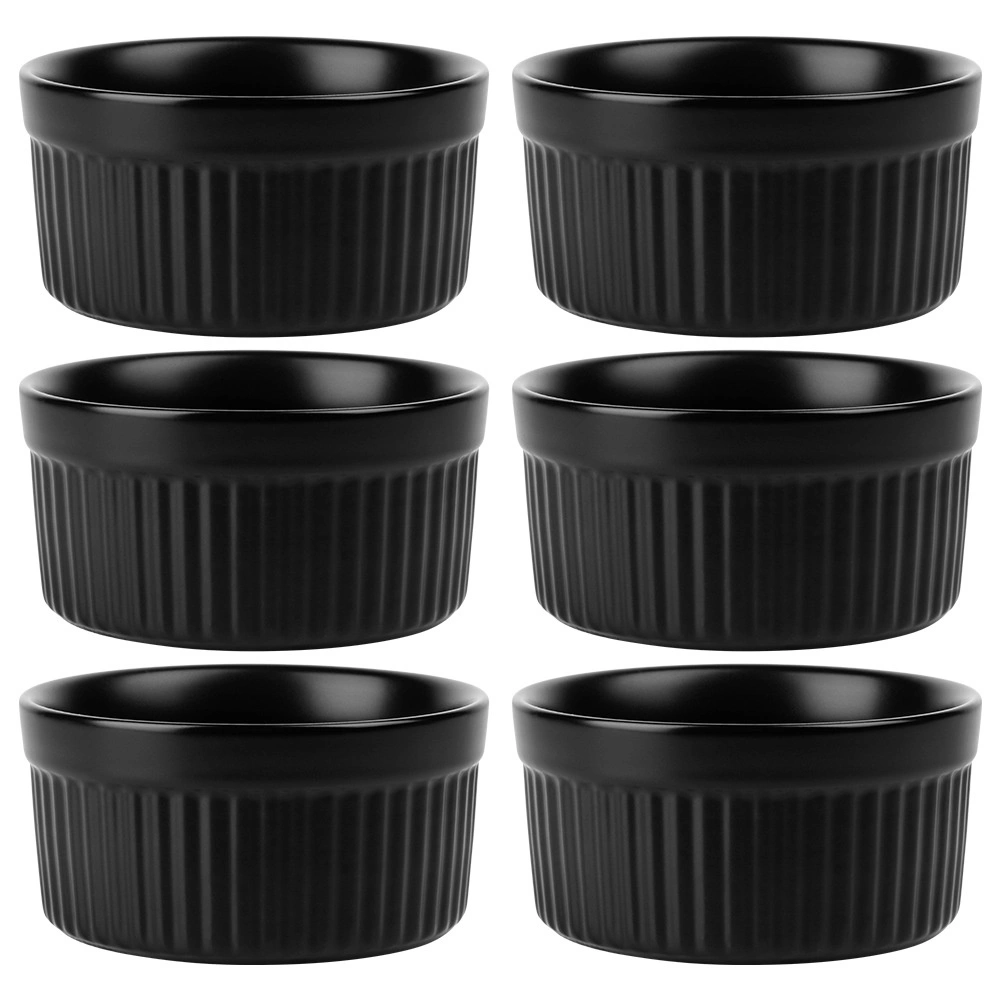 Keramikinės juodos kepimo formelės vilde 260 ml, 6 vnt. 2
