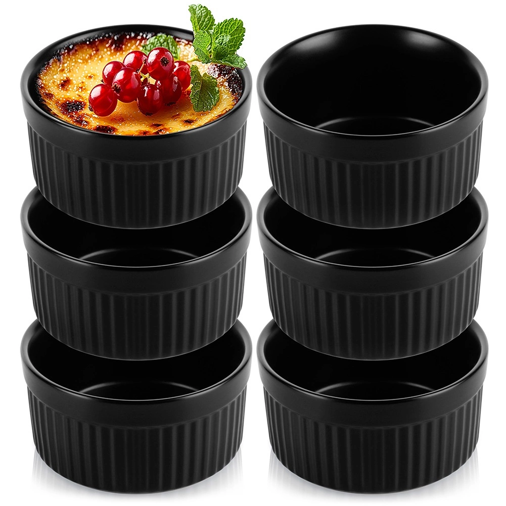 Keramikinės juodos kepimo formelės vilde 260 ml, 6 vnt.