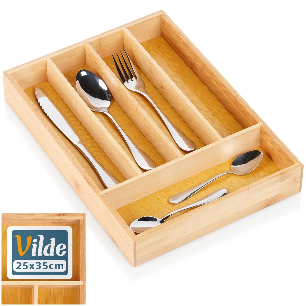 Bambukinis stalo įrankių dėklas vilde 35x25 cm