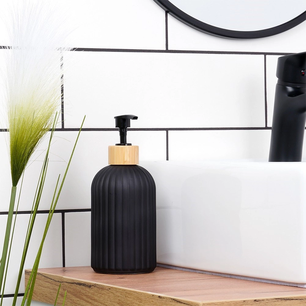 Skysto muilo dozatorius vilde 400 ml stiklinis juodas