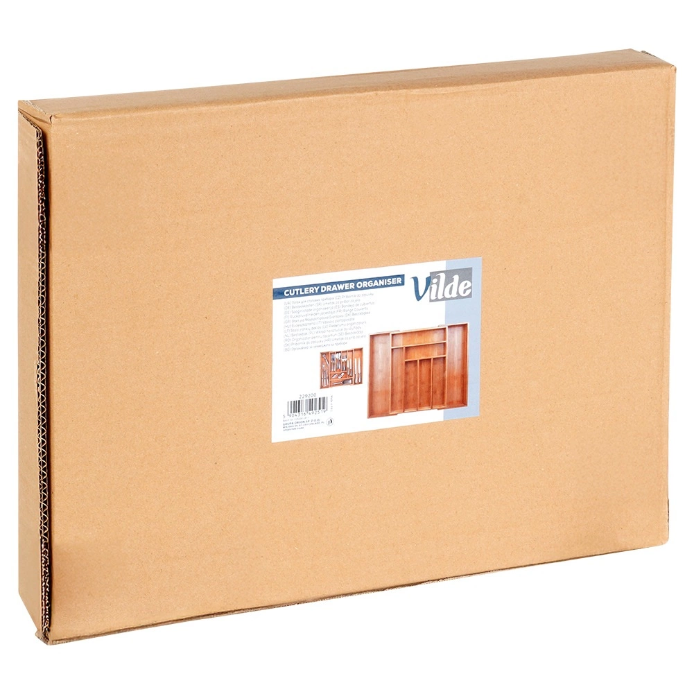 Bambukinis stalo įrankių dėklas vilde, 35,5-54,5x45,5 cm