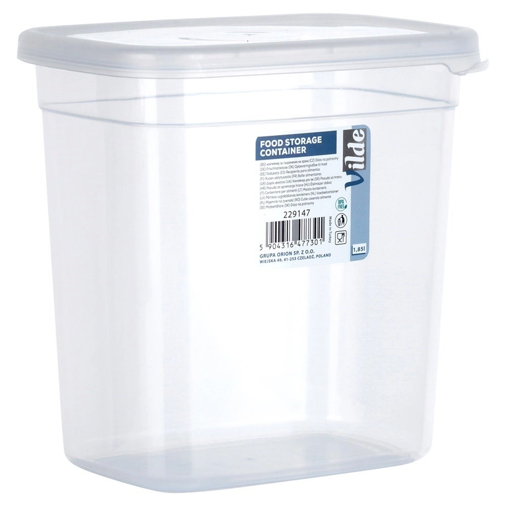 Maisto produktų dėžutė vilde 1,85 l, skaidri