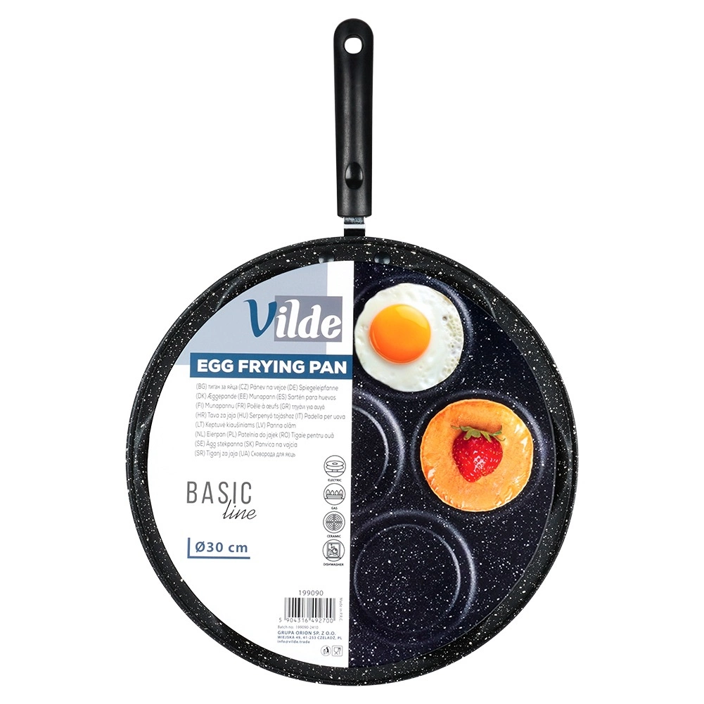 Keptuvė kiaušiniams ar blynams vilde basic line 30 cm granitinė 7 skyrių