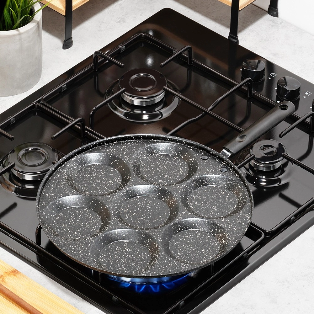 Keptuvė kiaušiniams ar blynams vilde basic line 30 cm granitinė 7 skyrių