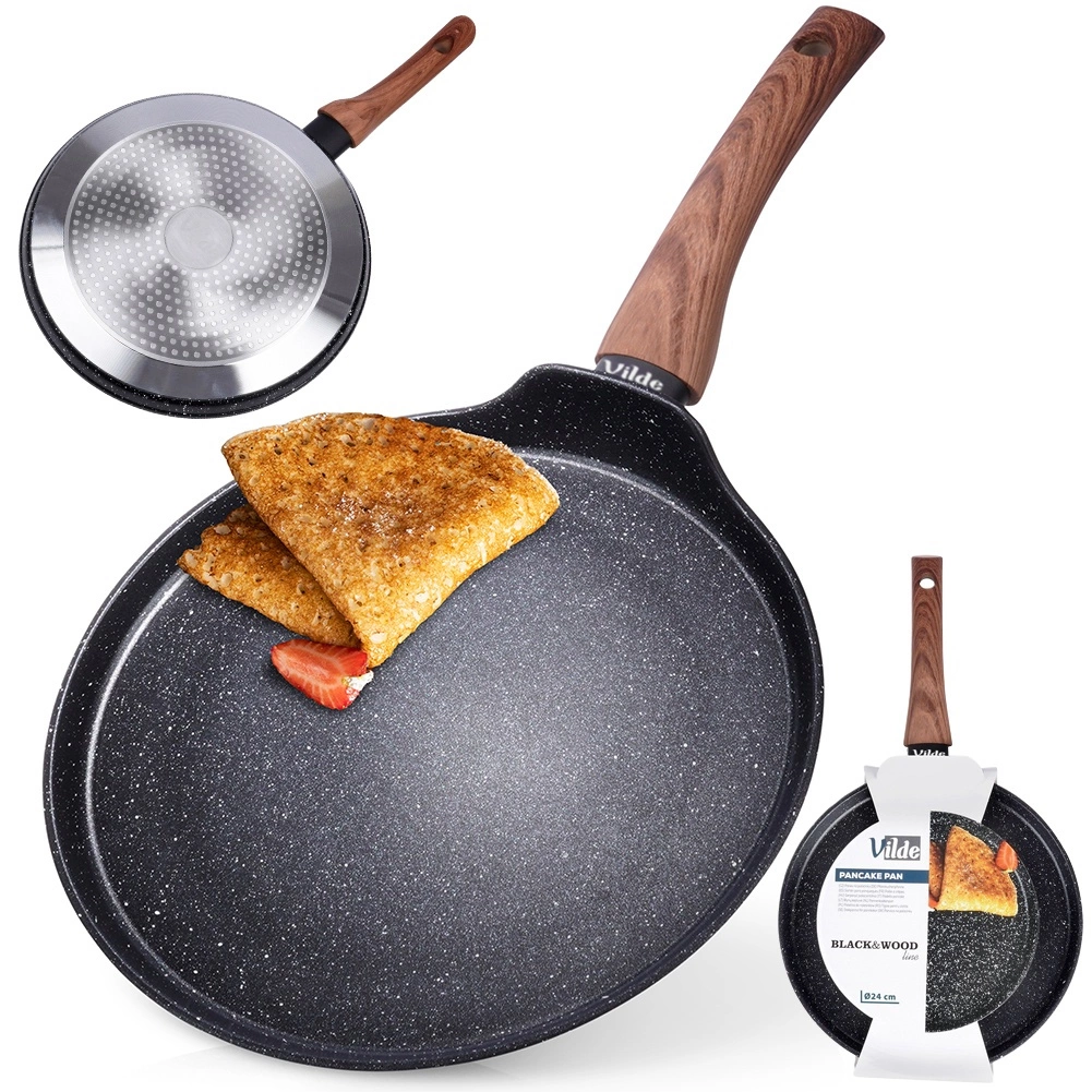 Blynų keptuvė vilde black&wood 24 cm