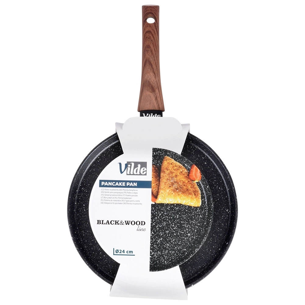 Blynų keptuvė vilde black&wood 24 cm