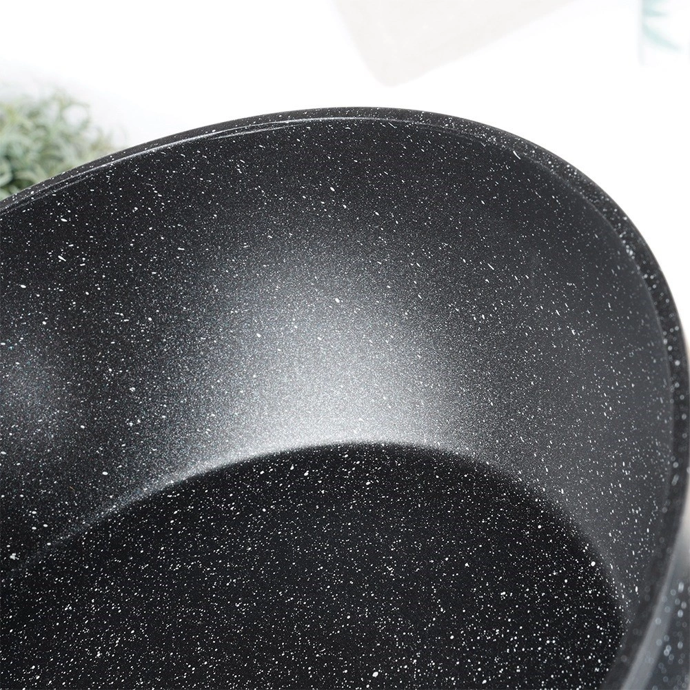 Aliumininė keptuvė su granitine danga ir stiklo dangčiu vilde black&wood 28 cm, 3,5 l