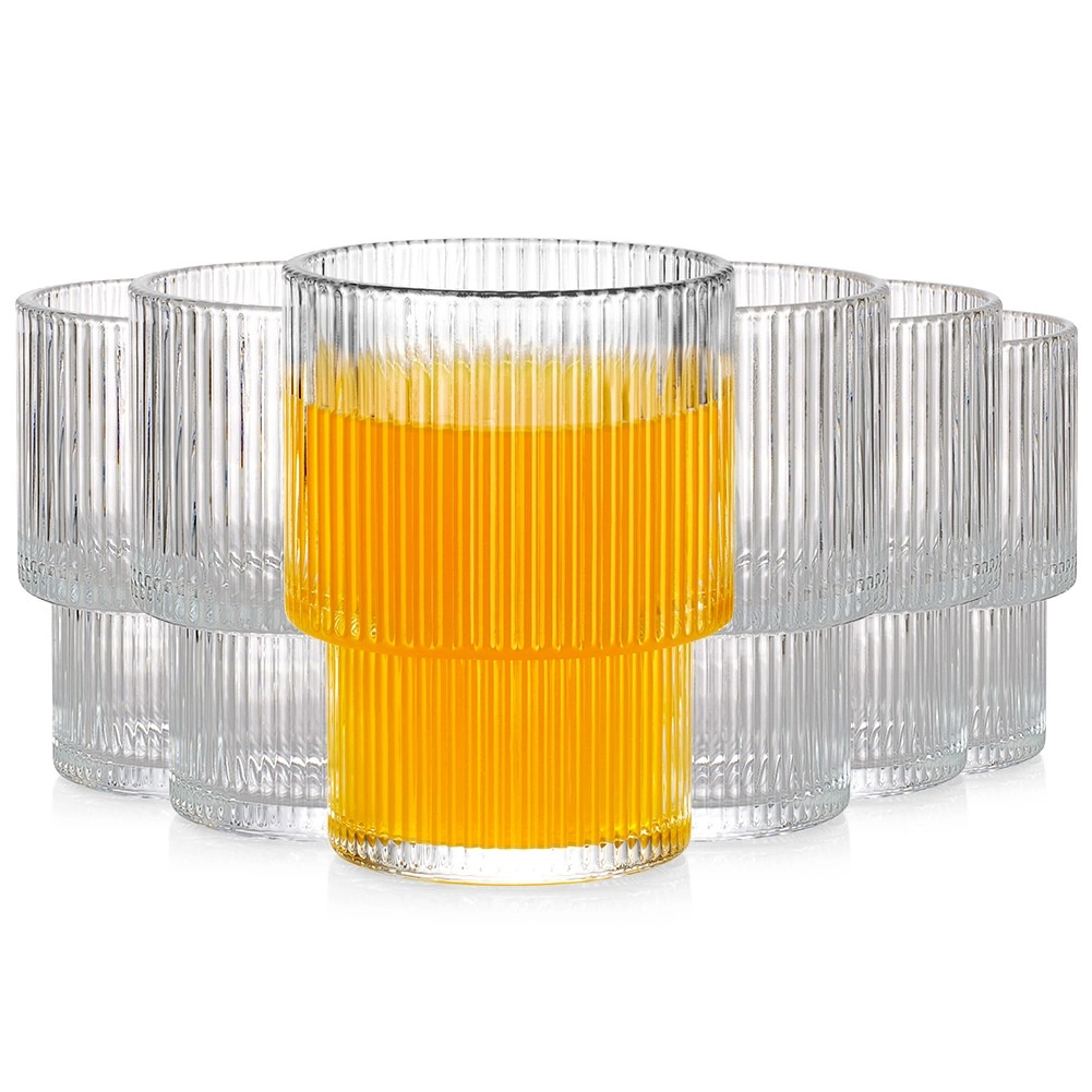 Stiklinės vilde 190 ml, 6 vnt., reljefinio stiklo