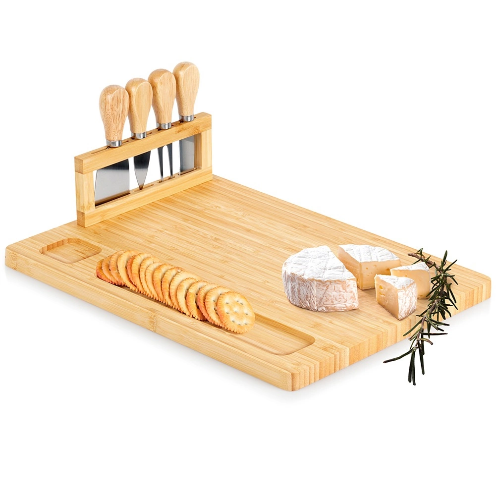 Bambukinė sūrių lenta- padėklas su peiliais Vilde 38,5x28 cm