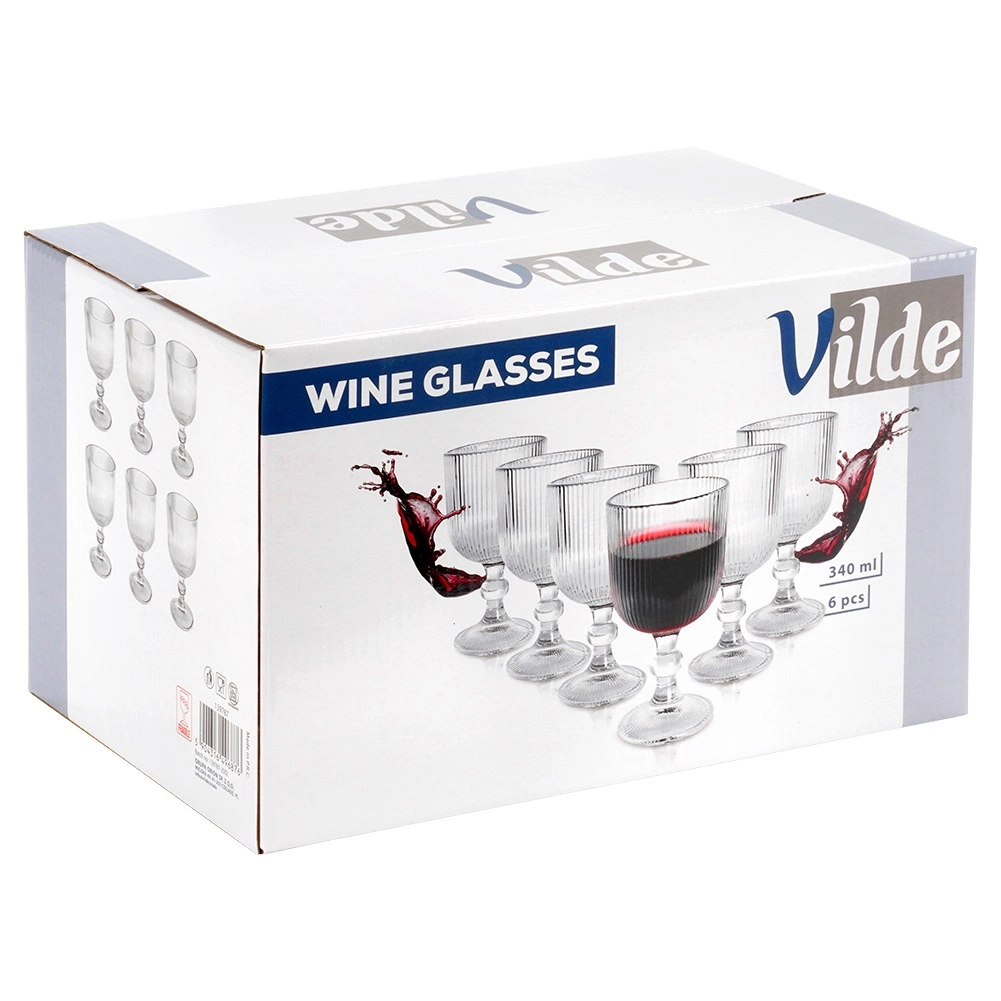 Stiklinės vyno taurės vilde 340 ml 6 vnt.