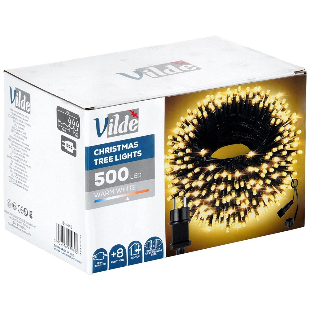 Kalėdinė girlianda vilde 500 led, 33,5 m