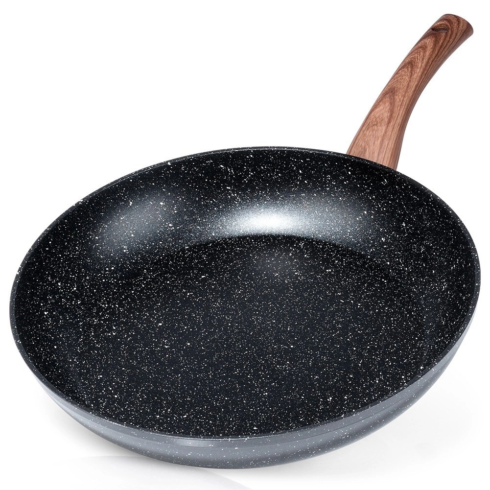 Keptuvė vilde black&wood 32 cm su granitine danga