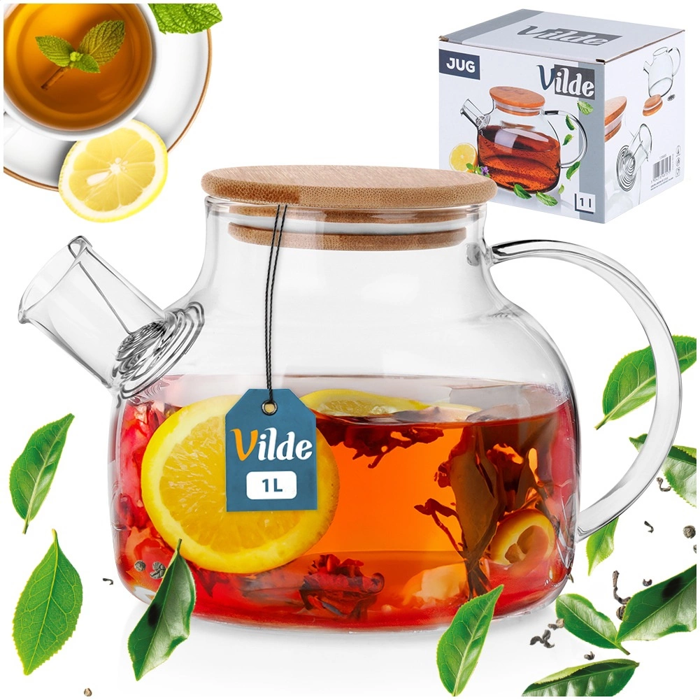 Stiklinis ąsotis su sieteliu vilde, 1 l