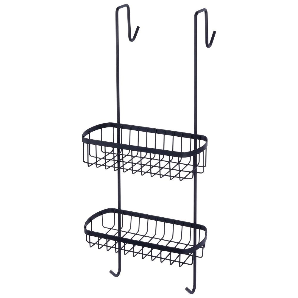 Vonios lentynėlė vilde, metalinė, juoda, 22x19x54,5 cm 2