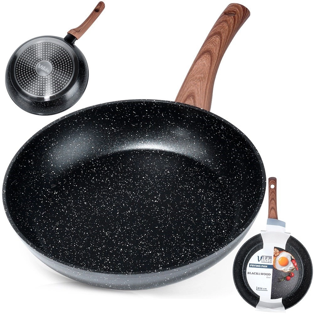 Keptuvė vilde black&amp;wood 26 cm aliuminė su granitine danga