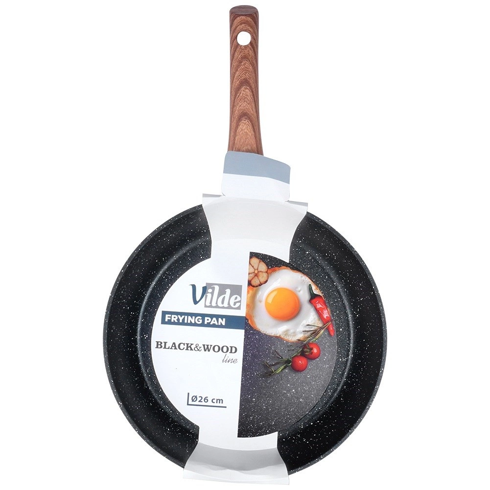 Keptuvė vilde black&amp;wood 26 cm aliuminė su granitine danga