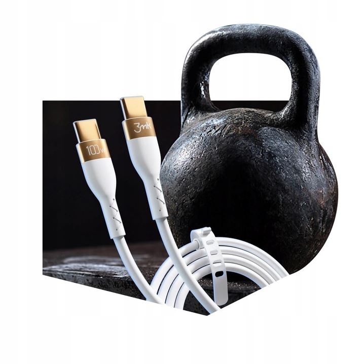 3mk 65w tinklo įkroviklis +usb-c 100w 5a 2m kabelis