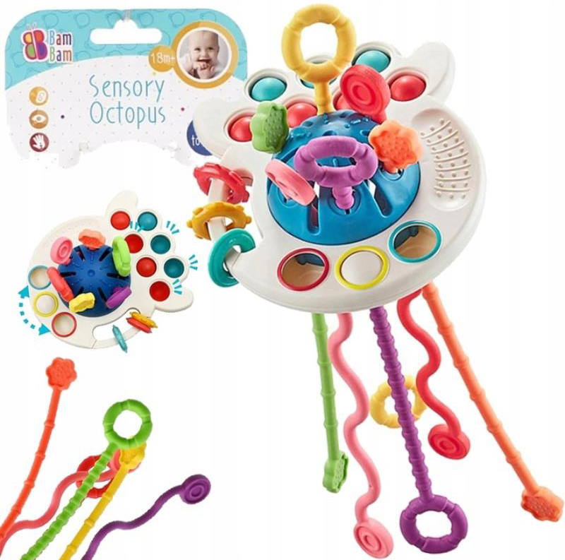 Aštuonkojis 4in1 sensorinis žaislas