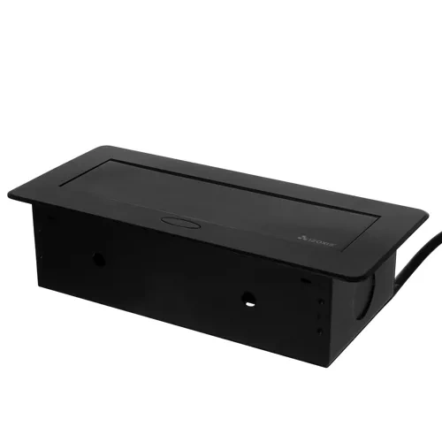 Įleidžiamas lizdas su usb, juodas, 26,5x12x7 cm