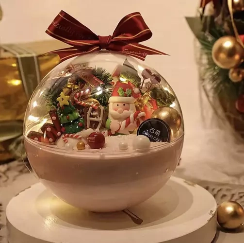 Permatomi eglutės papuošalai 8 cm, 12 vnt. rinkinys