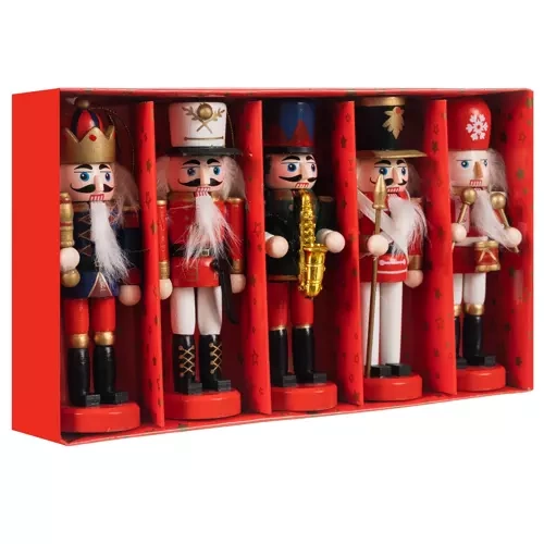 Eglutės žaisliukai, mediena, 13x4 cm, 5 vnt.