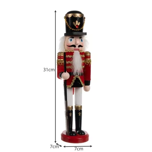 Medinė kalėdinė figūrėlė spragtukas 31 cm