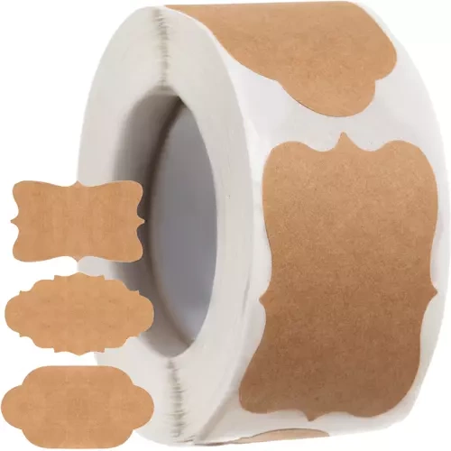 Lipnios etiketės iso trade - 300 vnt., 3x5 cm, rudos