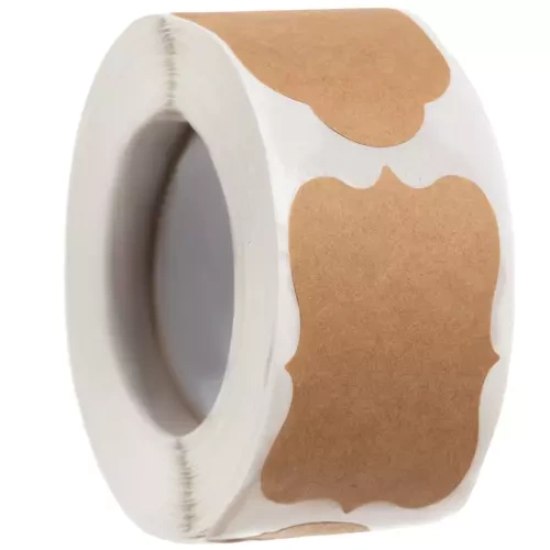 Lipnios etiketės iso trade - 300 vnt., 3x5 cm, rudos