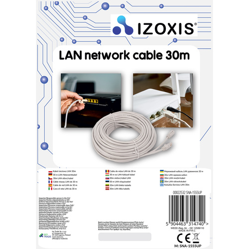 Tinklo laidas izoxis rj45, 30 m
