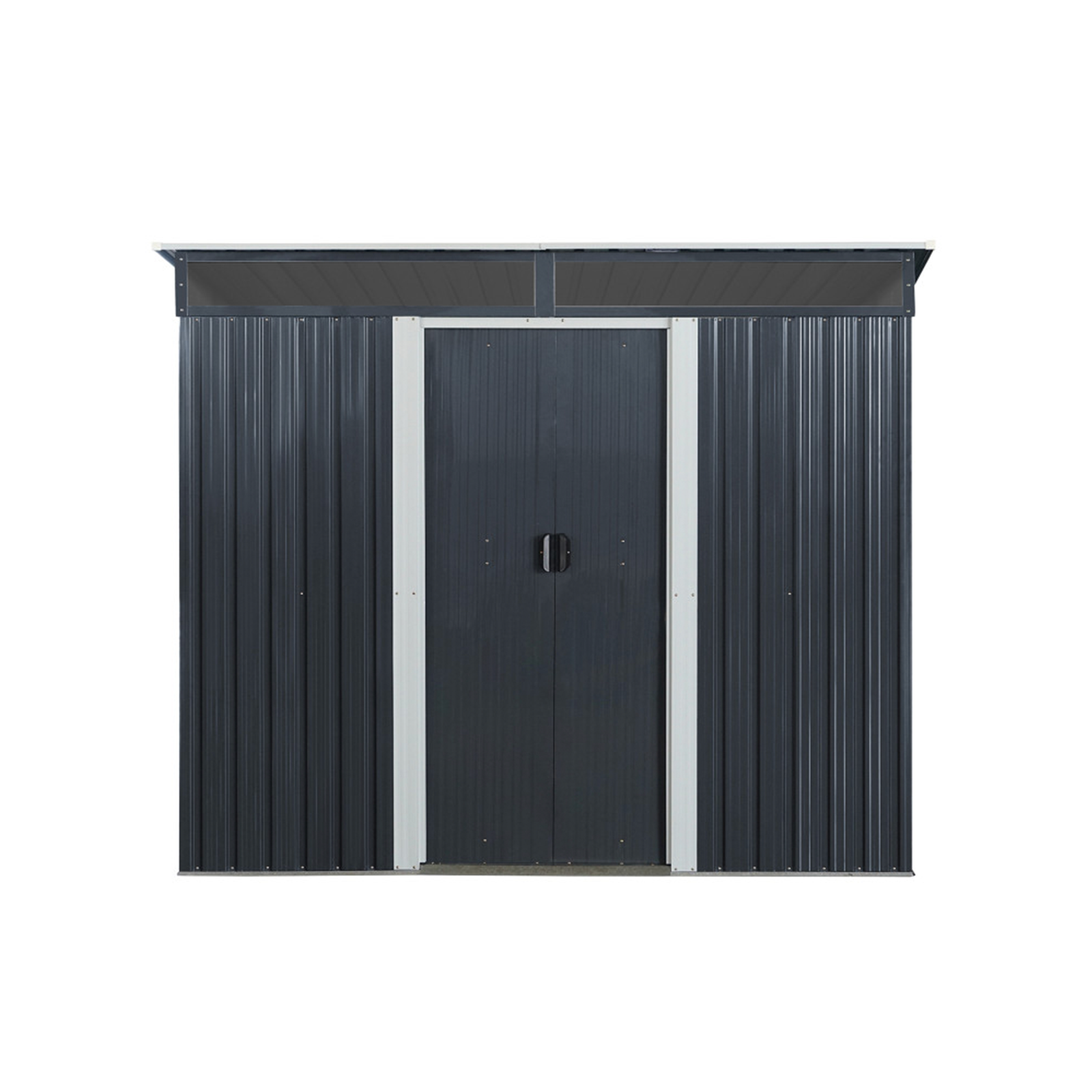 Metalinis sandėliukas su stoglangiu, antracito, 238 × 174 × 196/173 cm 3