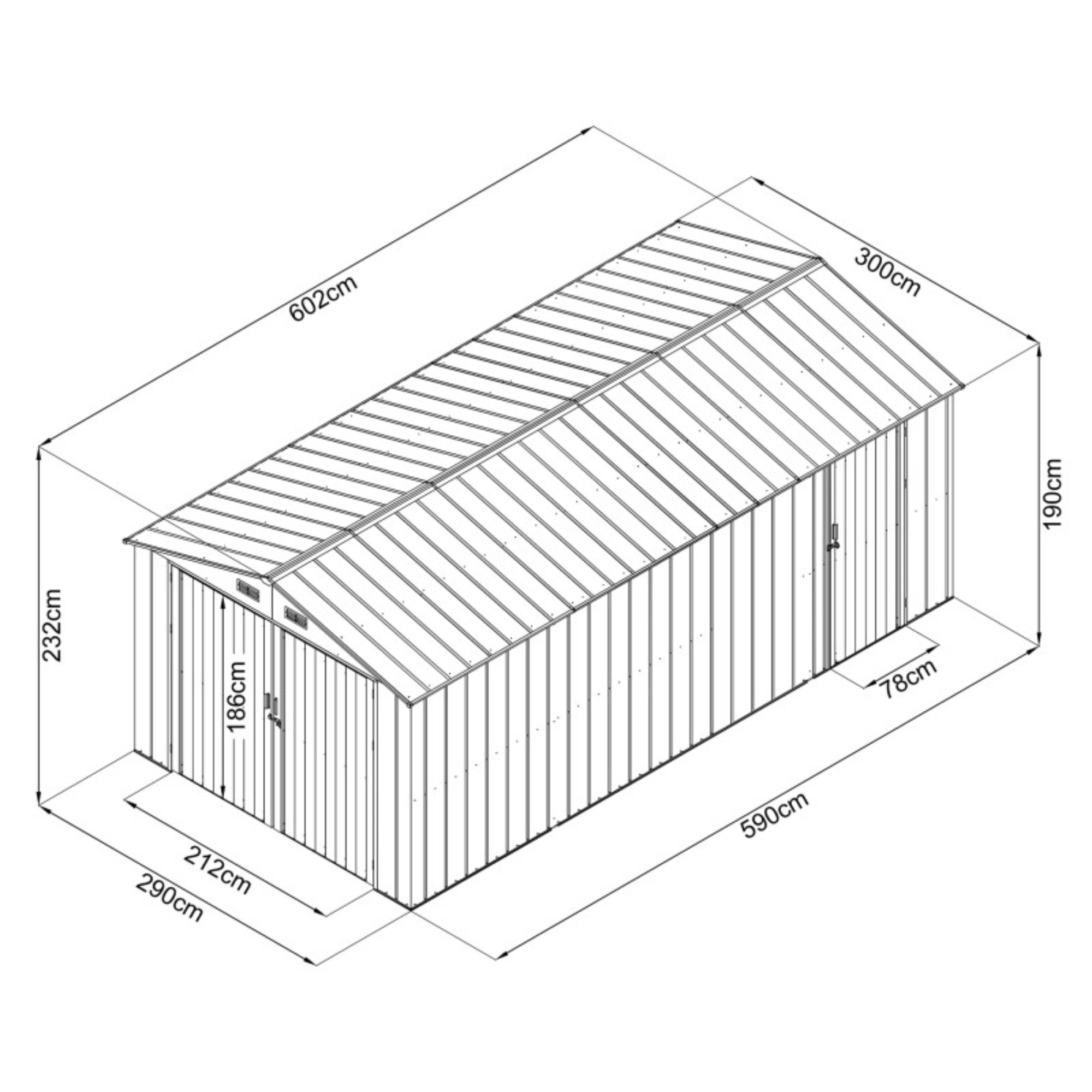 Metalinis garažas su sandėliuku, 18 m2 2