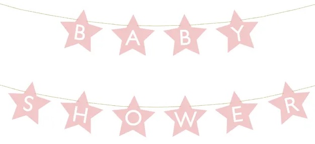 Popierinė virvelė baby shower, rožinė, 2,9 m