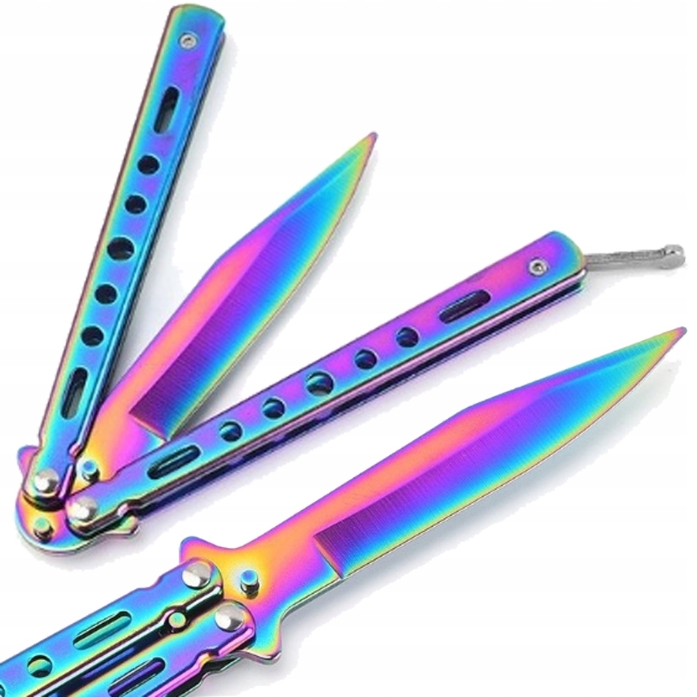 Drugelio treniruočių peilio ašmenys rainbow fade cs