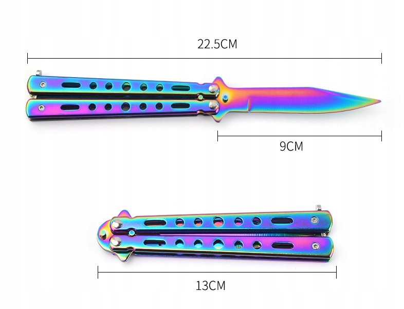 Drugelio treniruočių peilio ašmenys rainbow fade cs