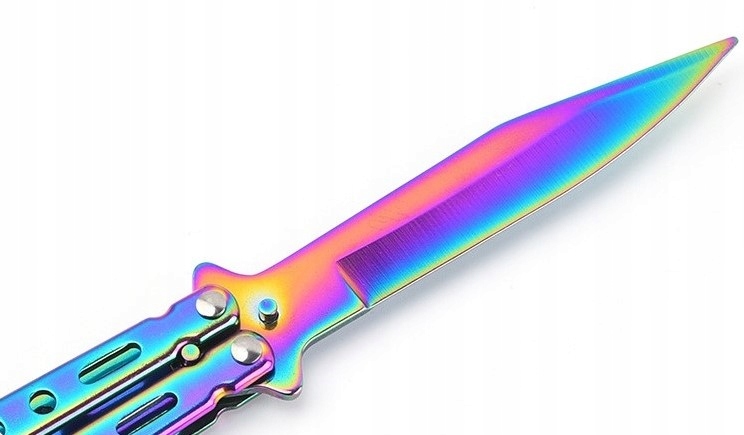 Drugelio treniruočių peilio ašmenys rainbow fade cs