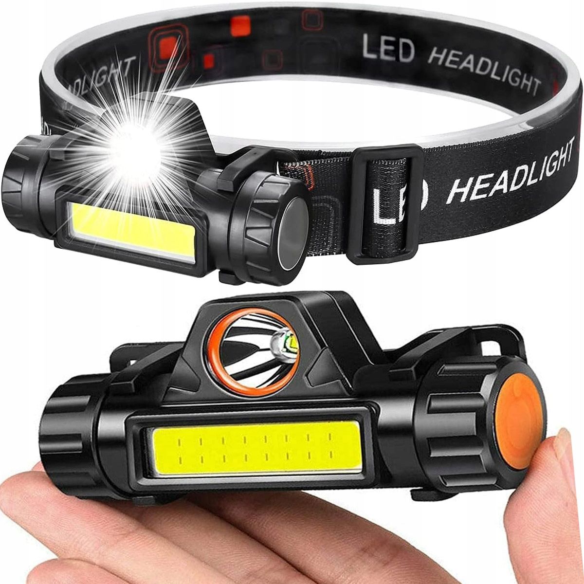 Galvos žibintuvėlis USB LED
