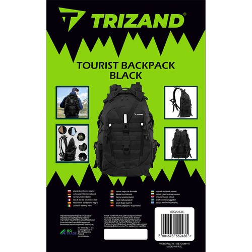 Karinė/turistinė kuprinė juoda trizand 20534