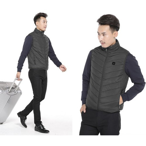 Juoda unisex šildoma liemenė m