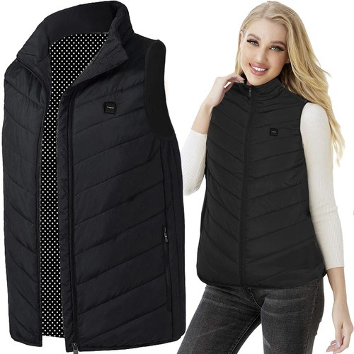 Juoda unisex šildoma liemenė m