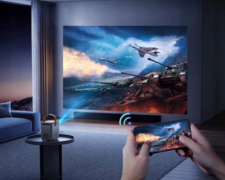 Mini projektorius led feegar 5g wifi and bluetooth 5.2 electric focus 200"