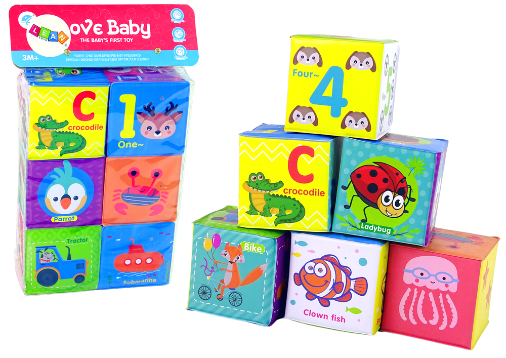 Lean toys mokomieji putplasčio blokai, skirti mažylių galvosūkių nuotraukoms