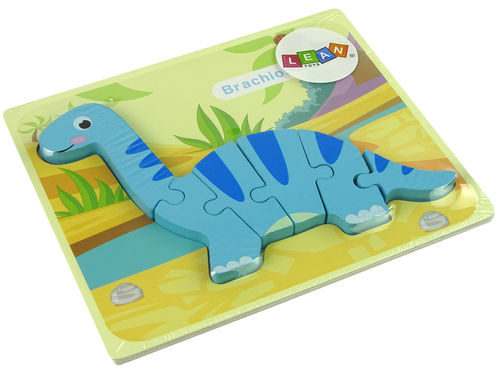 Medinė delionė dinozauras leantoys, mėlynas