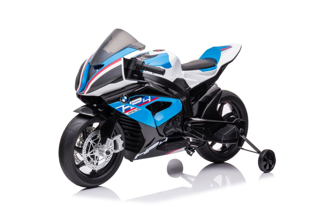 Akumuliatorinis vaikiškas motociklas lean toys bmw hp4 race jt5001, mėlynas