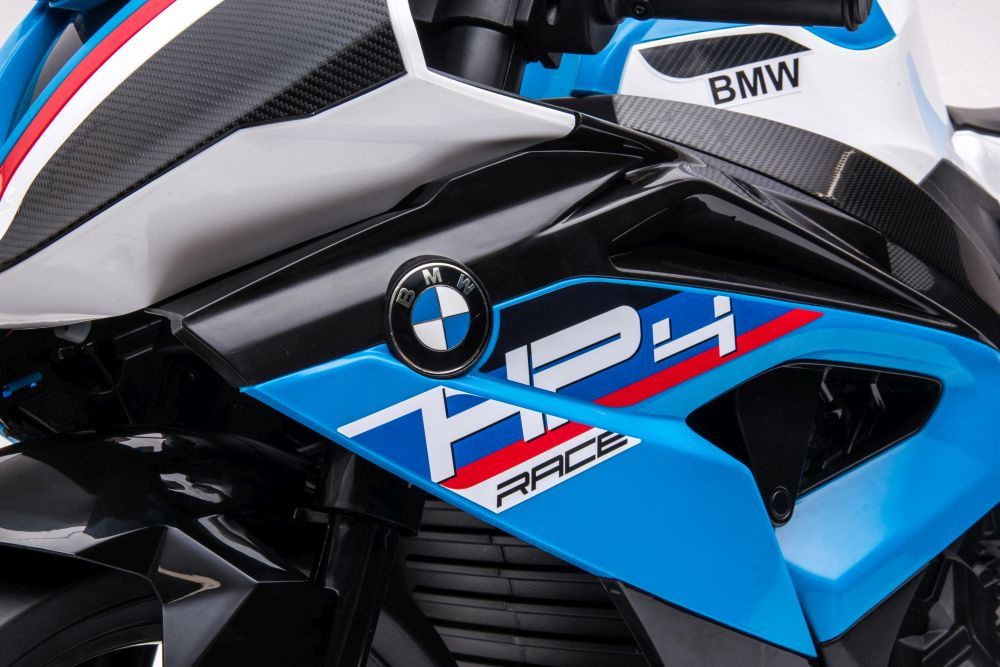 Akumuliatorinis vaikiškas motociklas lean toys bmw hp4 race jt5001, mėlynas